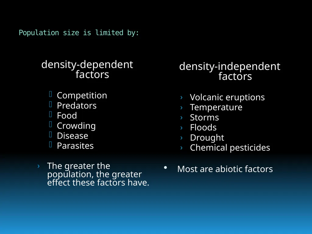 ENVIRONMENTAL STUDIES POPULATION ECOLOGY - slide 23 of 43
