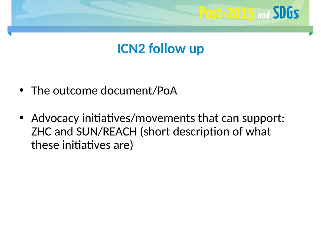Post-2015 Agenda Sustainable Development Goals - slide 10 of 15