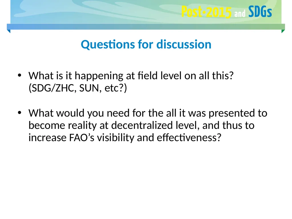 Post-2015 Agenda Sustainable Development Goals - slide 15 of 15