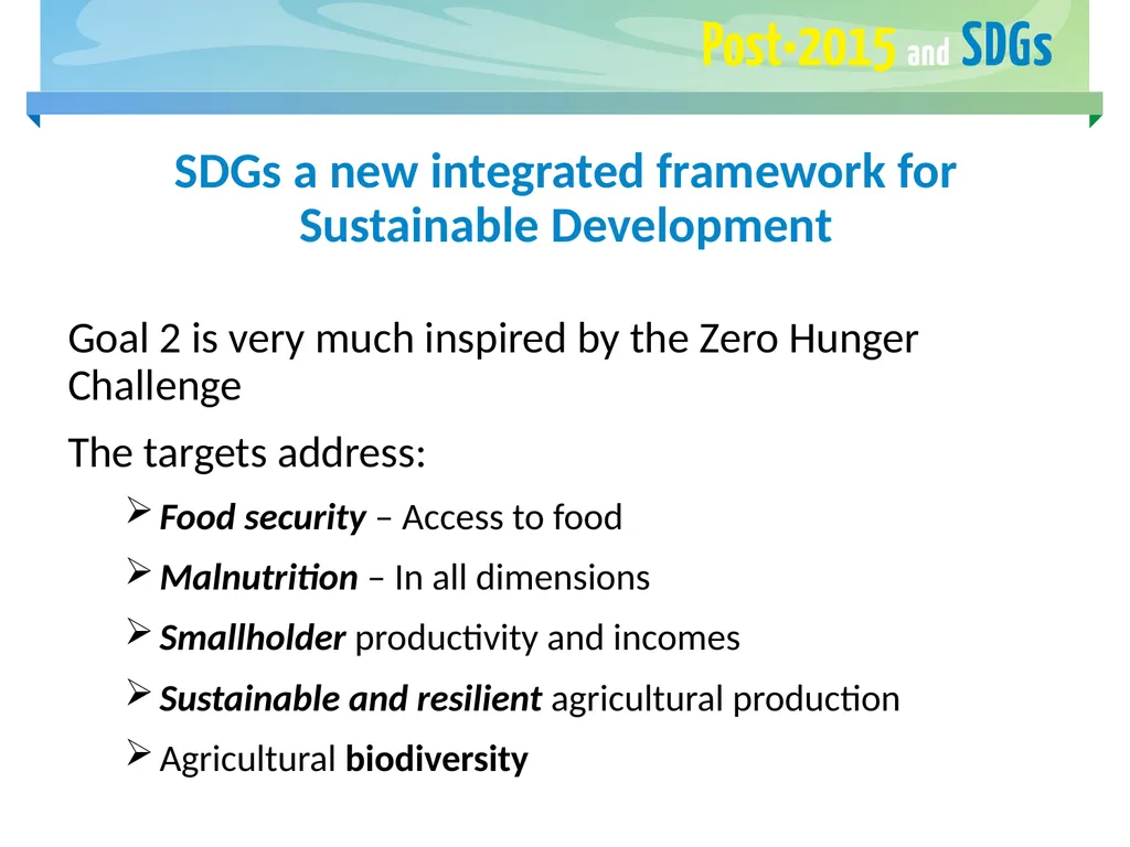 Post-2015 Agenda Sustainable Development Goals - slide 6 of 15