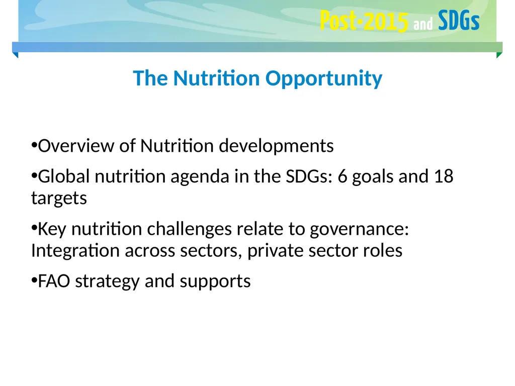 Post-2015 Agenda Sustainable Development Goals - slide 11 of 15