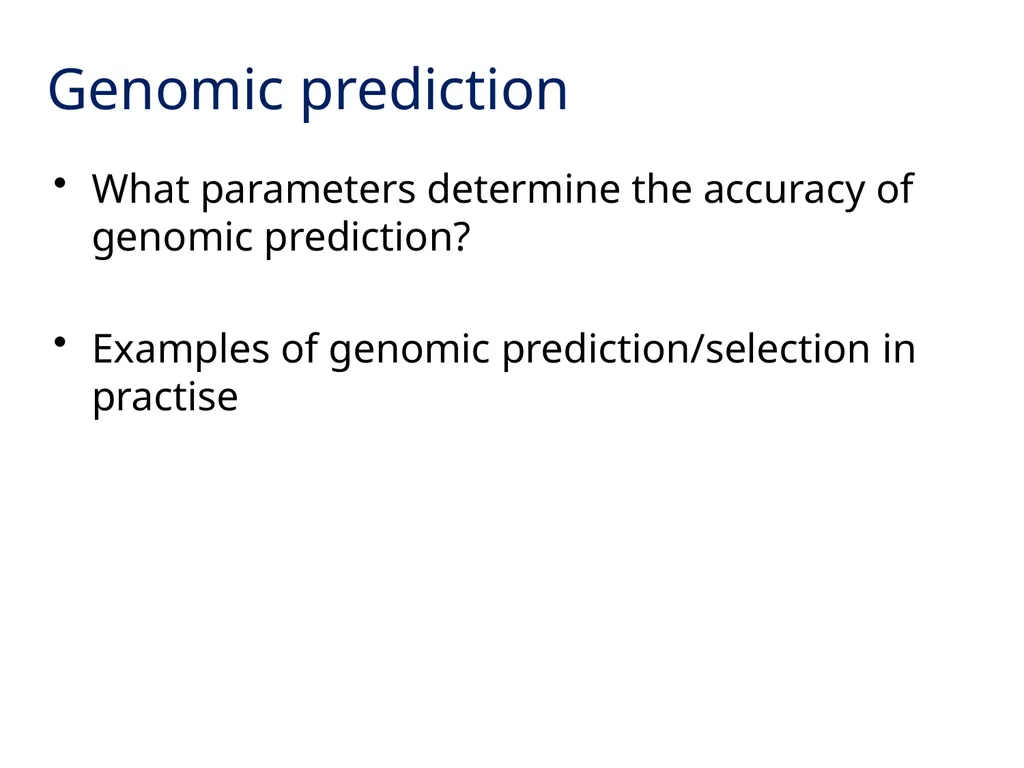 Best linear unbiased prediction Slide courtesy: - slide 3 of 31