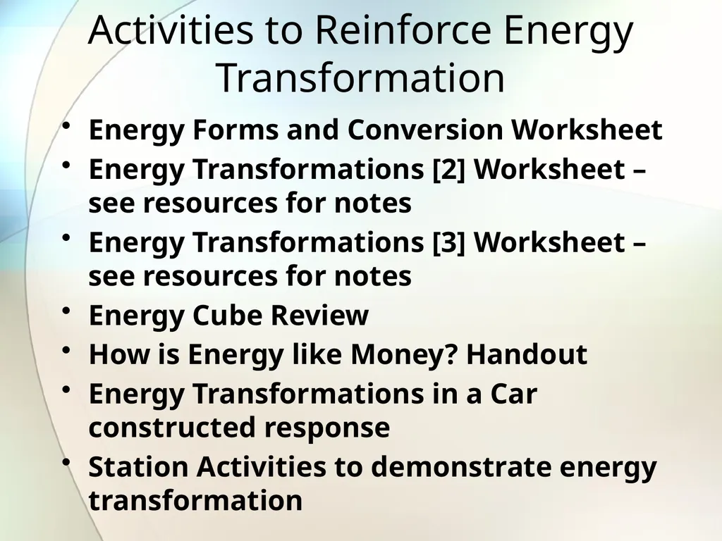 Identify all the forms of energy you see in the - slide 53 of 54