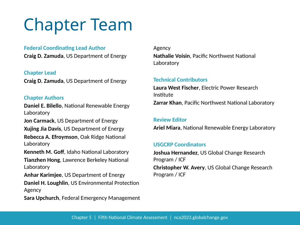 NCA5 Website: https://nca2023.globalchange.gov - slide 13 of 14