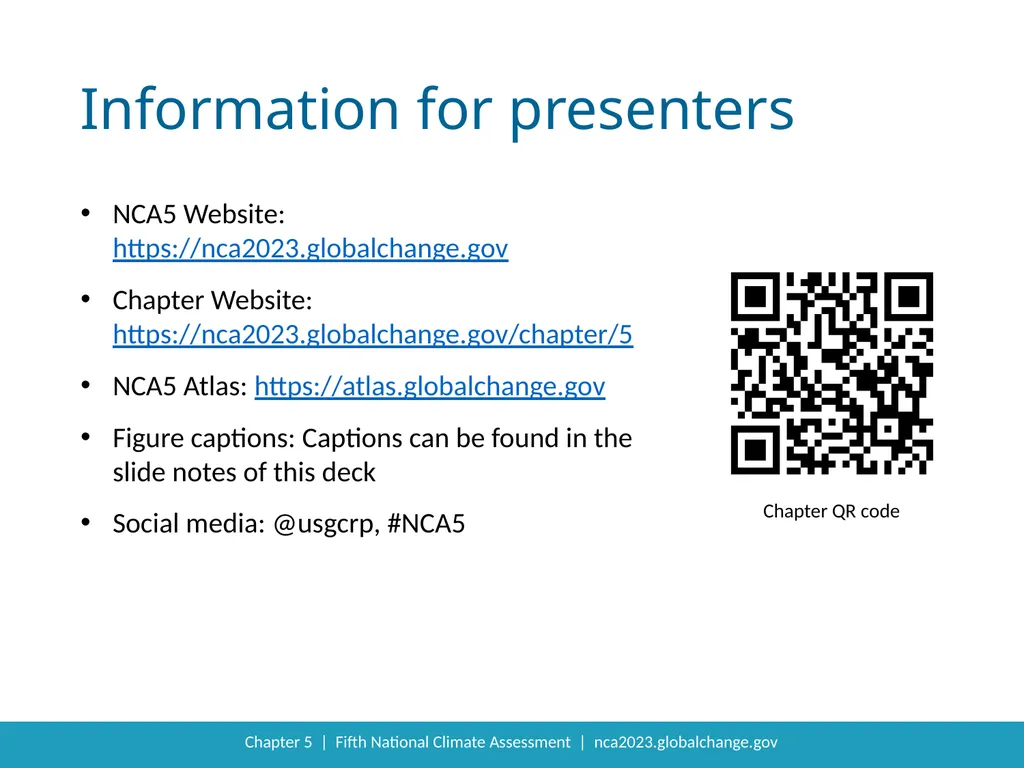 NCA5 Website: https://nca2023.globalchange.gov - slide 1 of 14
