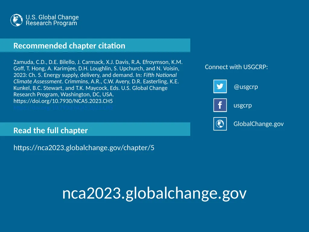 NCA5 Website: https://nca2023.globalchange.gov - slide 14 of 14