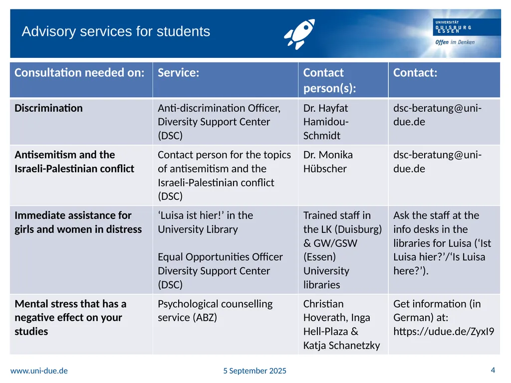 The University of Duisburg-Essen advises and - slide 4 of 4