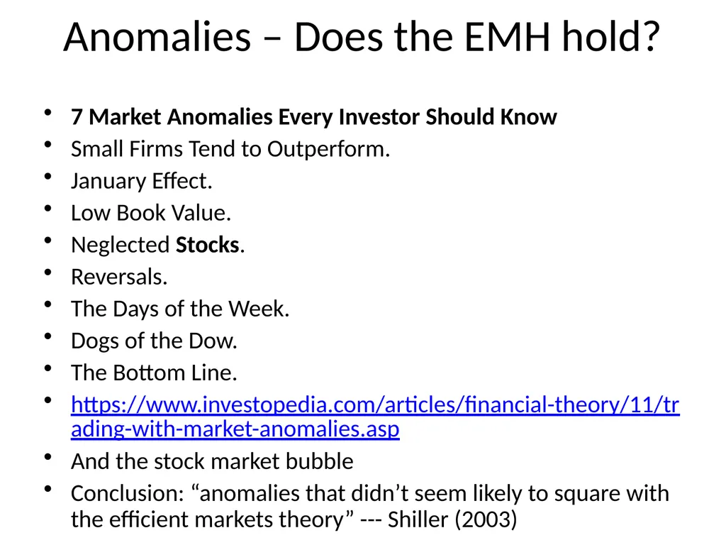 From Efficient Markets Theory to Behavioral - slide 5 of 17