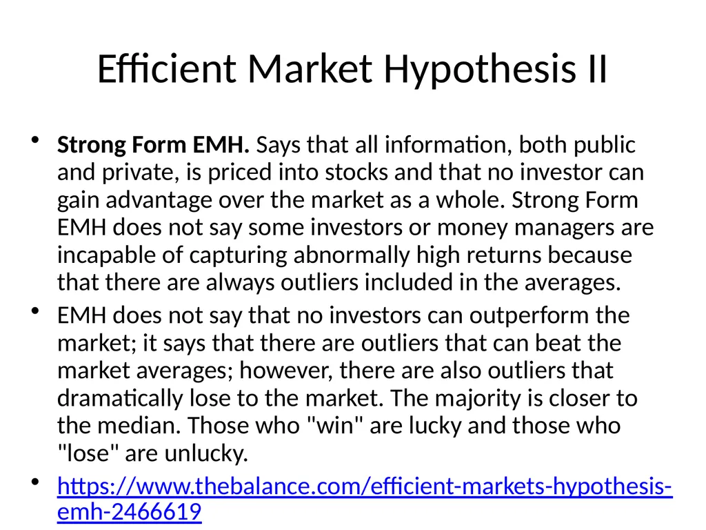 From Efficient Markets Theory to Behavioral - slide 3 of 17