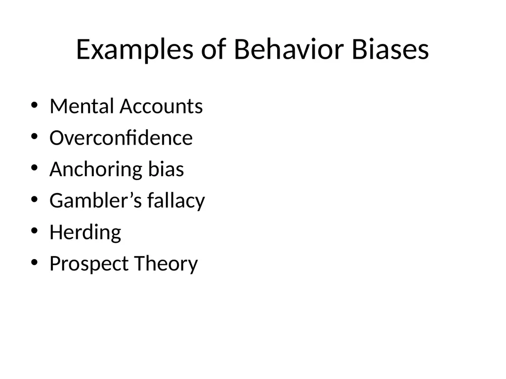 From Efficient Markets Theory to Behavioral - slide 9 of 17