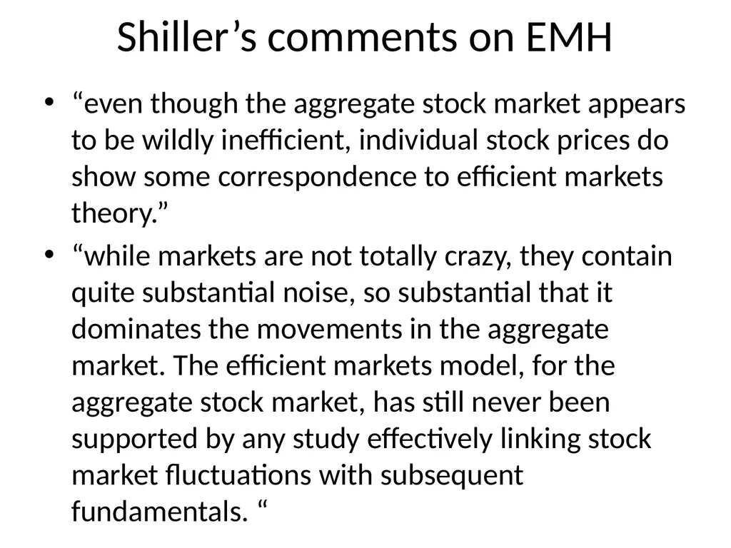 From Efficient Markets Theory to Behavioral - slide 7 of 17