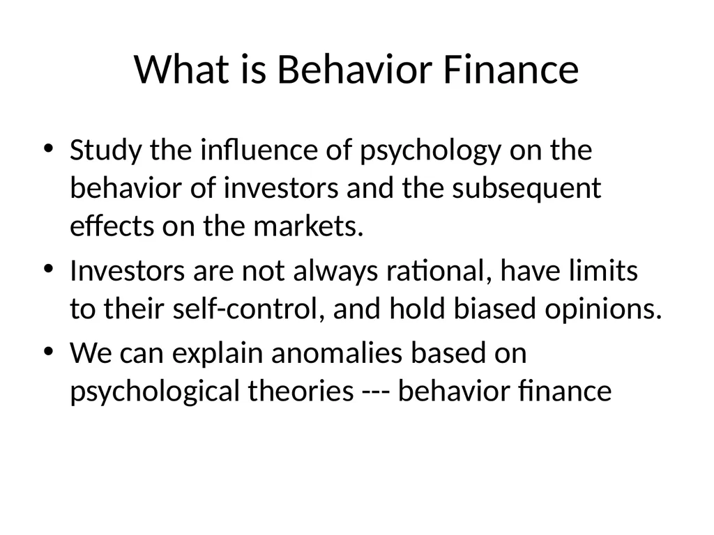From Efficient Markets Theory to Behavioral - slide 8 of 17