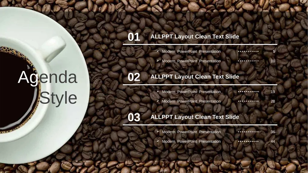 Agenda Style ALLPPT Layout Clean Text Slide for - slide 3 of 48