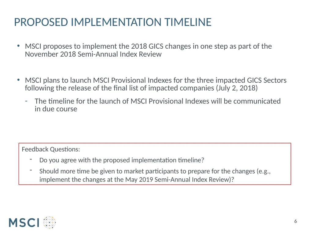 Consultation on implementation of 2018 GICS - slide 6 of 25