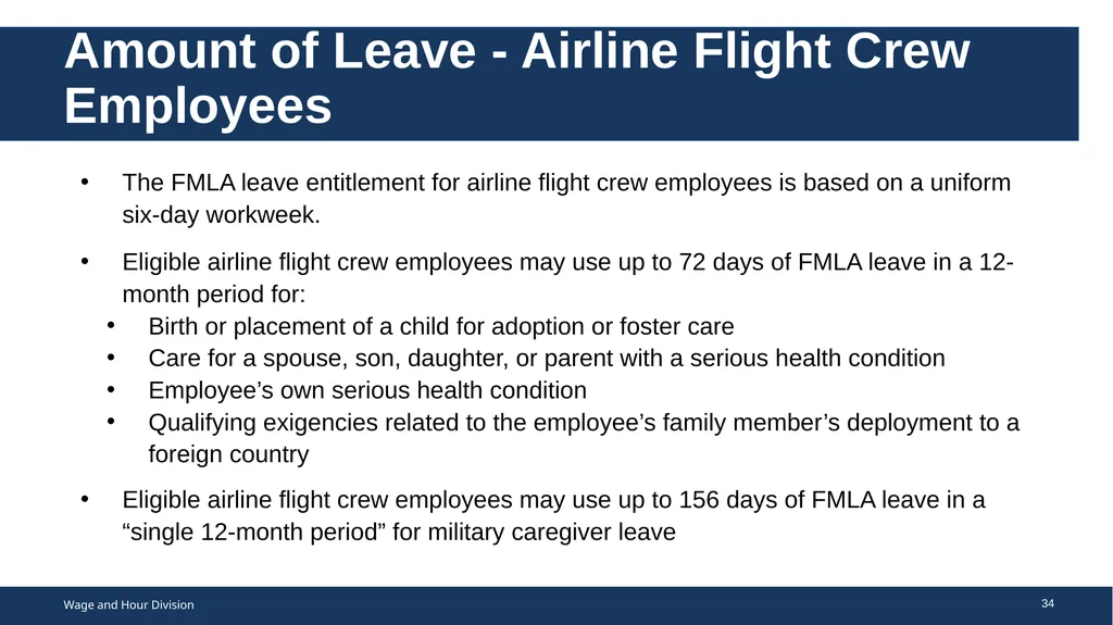 Family Medical Leave Act The Family and Medical - slide 34 of 64