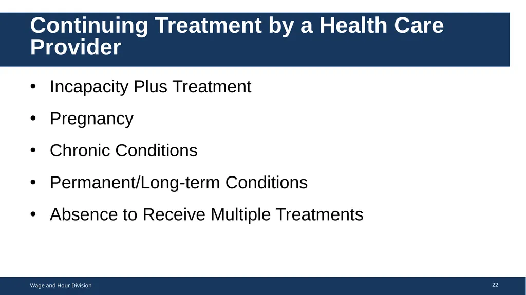 Family Medical Leave Act The Family and Medical - slide 22 of 64