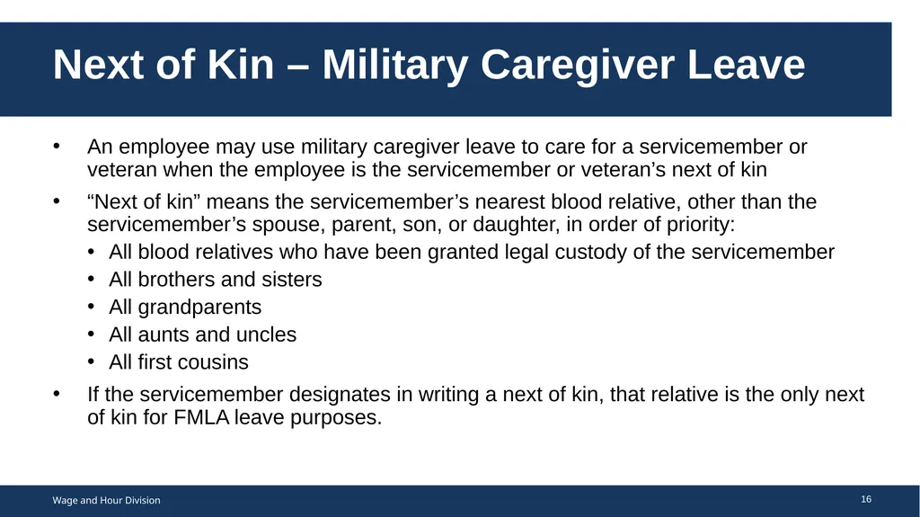 Family Medical Leave Act The Family and Medical - slide 16 of 64