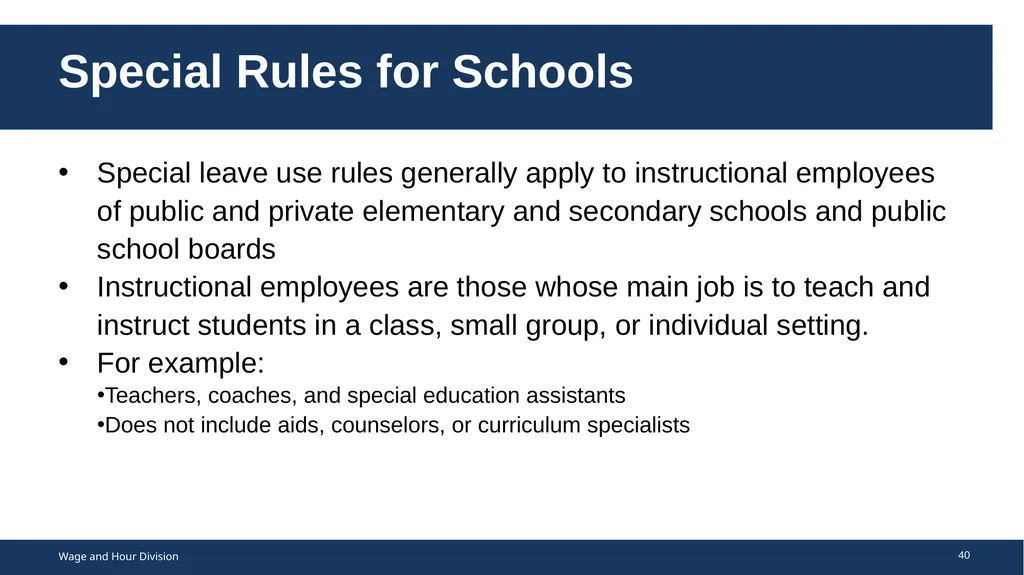 Family Medical Leave Act The Family and Medical - slide 40 of 64