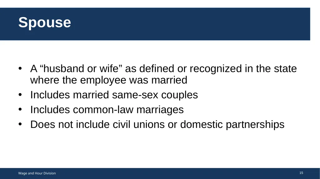 Family Medical Leave Act The Family and Medical - slide 15 of 64