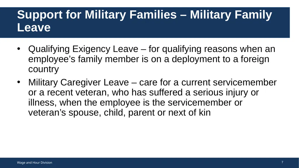 Family Medical Leave Act The Family and Medical - slide 7 of 64