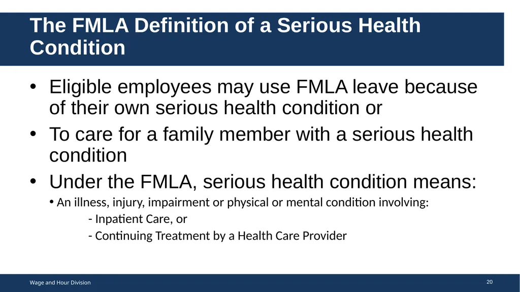 Family Medical Leave Act The Family and Medical - slide 20 of 64