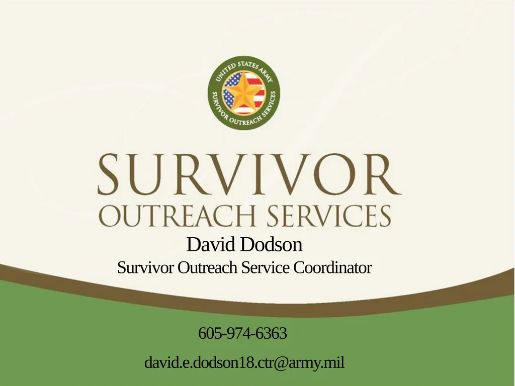David Dodson Survivor Outreach Service Coordinator - slide 5 of 5