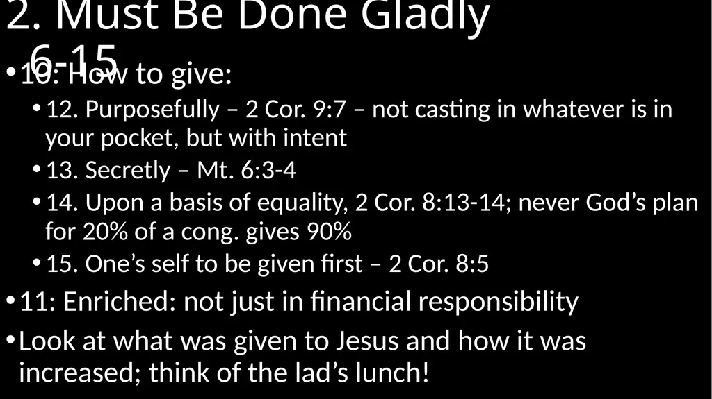 2 Corinthians 9 P wrote possibly Autumn 57AD Ch. 8 - slide 11 of 15