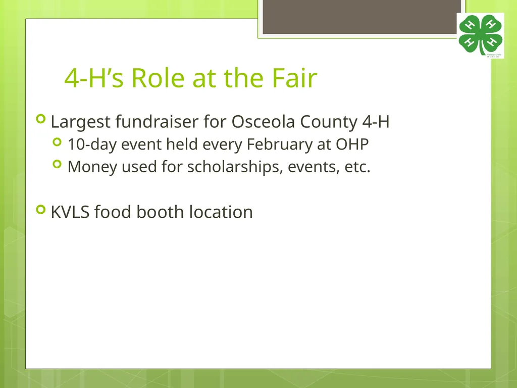 4-H Food Booth Food Safety Training Youth, Adults, - slide 3 of 29