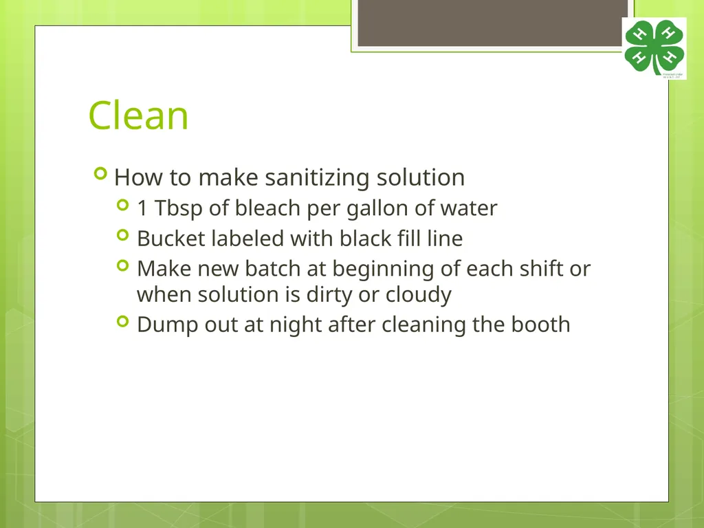 4-H Food Booth Food Safety Training Youth, Adults, - slide 9 of 29