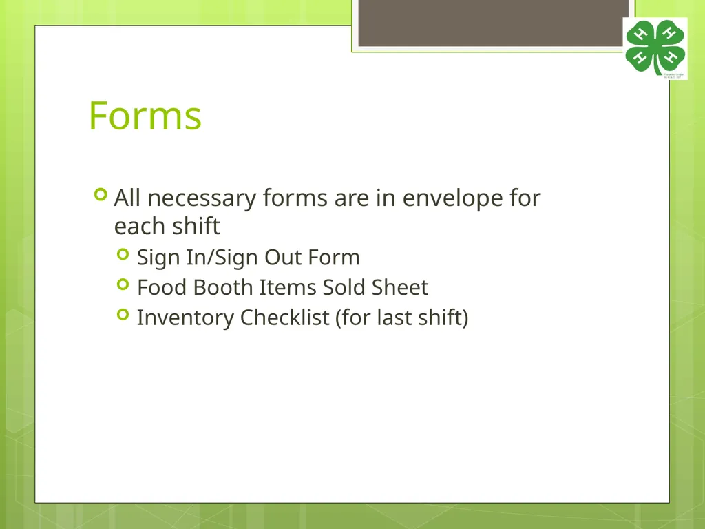 4-H Food Booth Food Safety Training Youth, Adults, - slide 24 of 29
