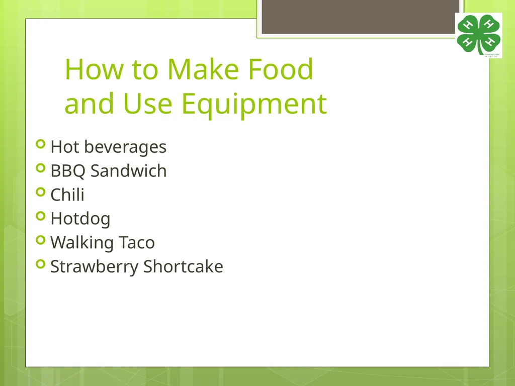 4-H Food Booth Food Safety Training Youth, Adults, - slide 14 of 29