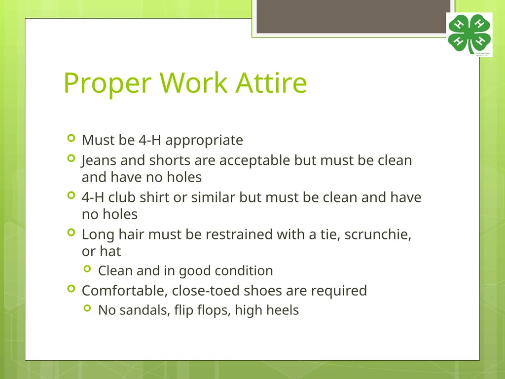 4-H Food Booth Food Safety Training Youth, Adults, - slide 23 of 29