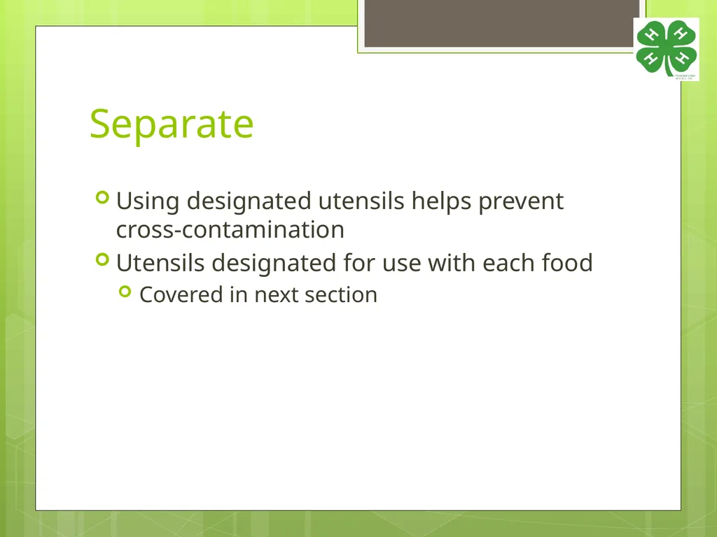 4-H Food Booth Food Safety Training Youth, Adults, - slide 11 of 29