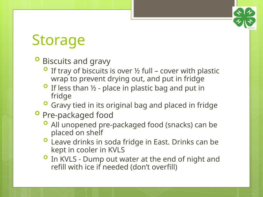 4-H Food Booth Food Safety Training Youth, Adults, - slide 20 of 29