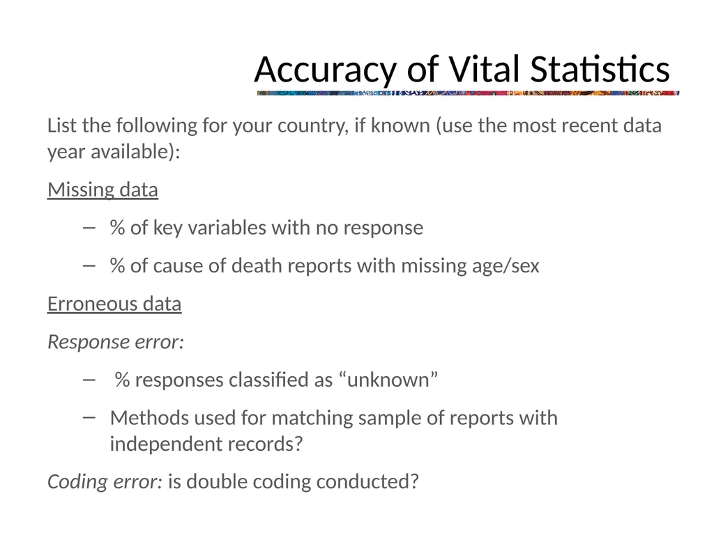The Civil Registration and Vital Statistics System - slide 12 of 16