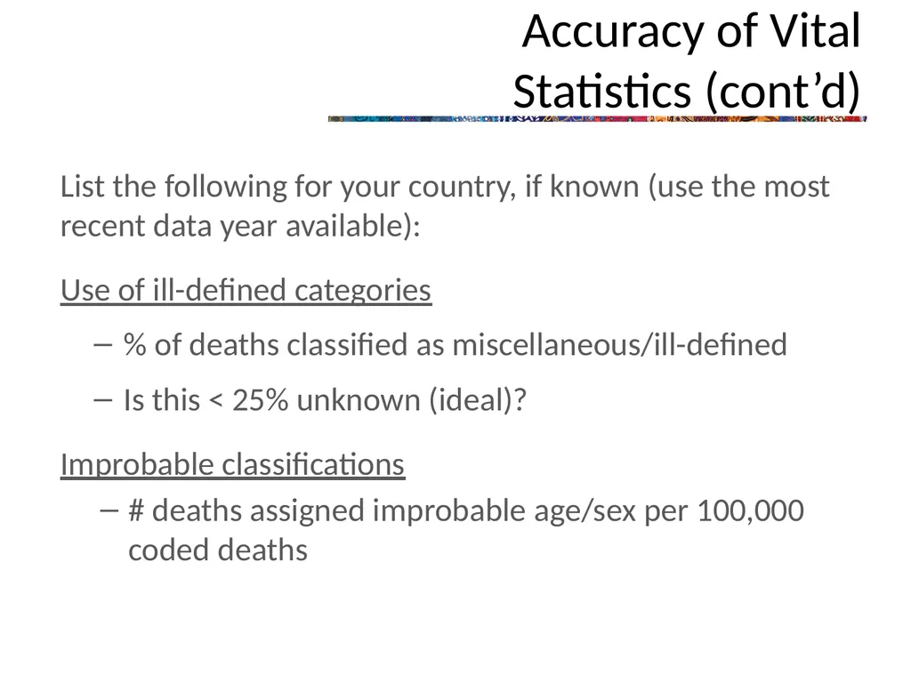 The Civil Registration and Vital Statistics System - slide 13 of 16