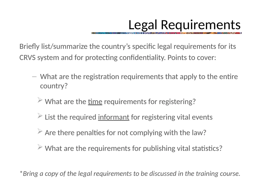 The Civil Registration and Vital Statistics System - slide 4 of 16