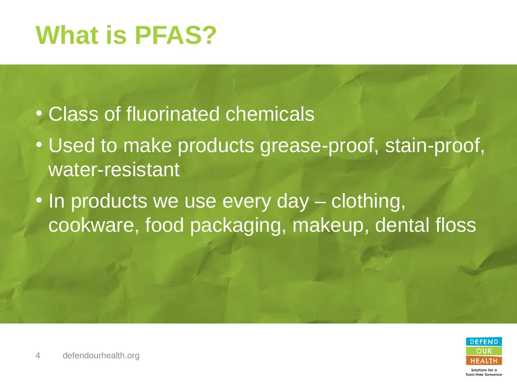 PFAS Contamination of Land and Water PFAS in Maine - slide 4 of 14