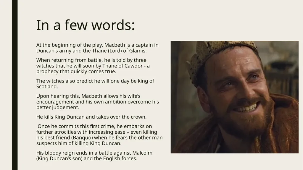 Macbeth & Lady Macbeth Character Analysis MACBETH: - slide 3 of 18