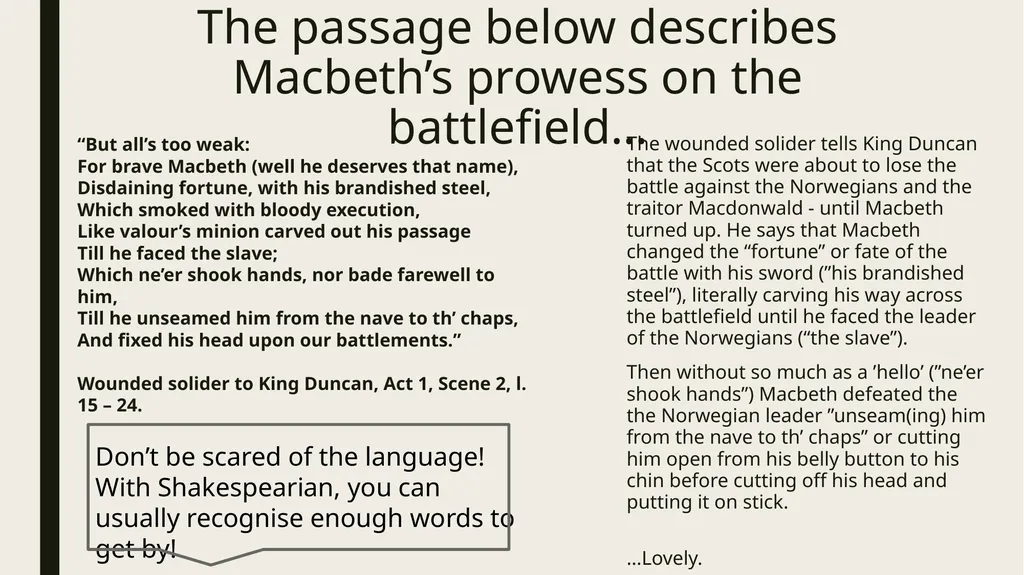 Macbeth & Lady Macbeth Character Analysis MACBETH: - slide 5 of 18