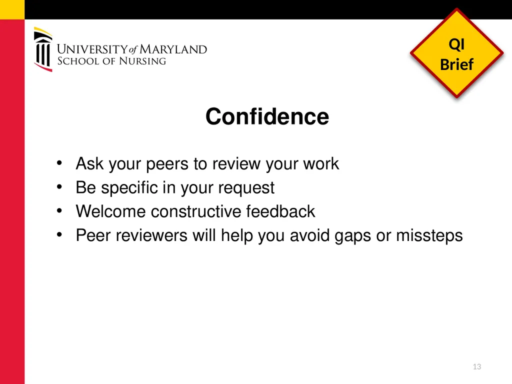 Dissemination of DNP Quality Improvement Projects - slide 13 of 16