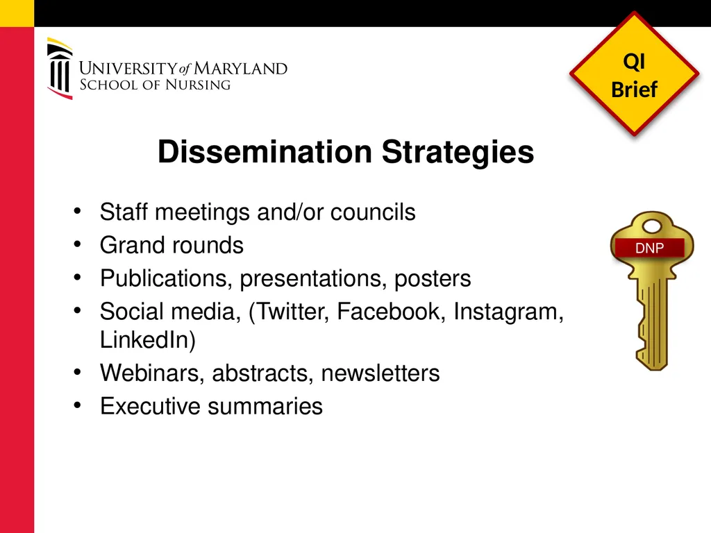 Dissemination of DNP Quality Improvement Projects - slide 6 of 16