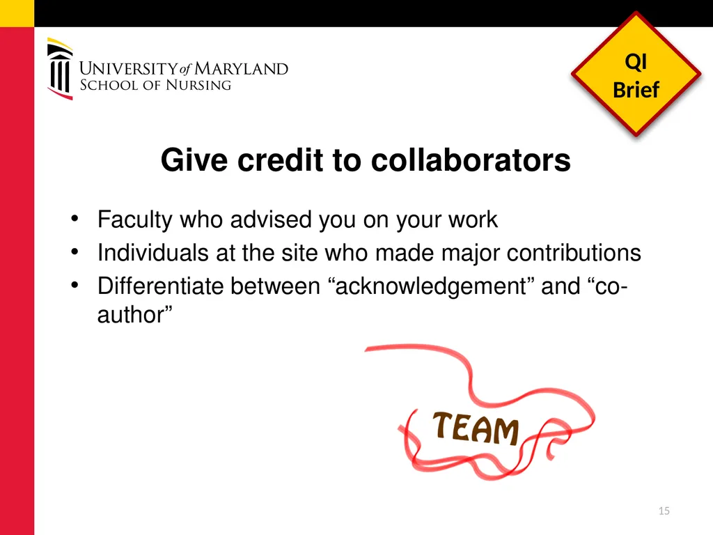 Dissemination of DNP Quality Improvement Projects - slide 15 of 16