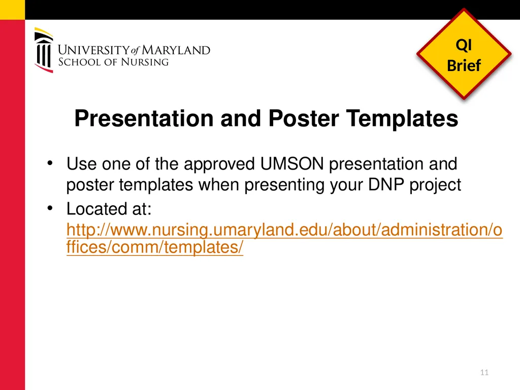 Dissemination of DNP Quality Improvement Projects - slide 11 of 16