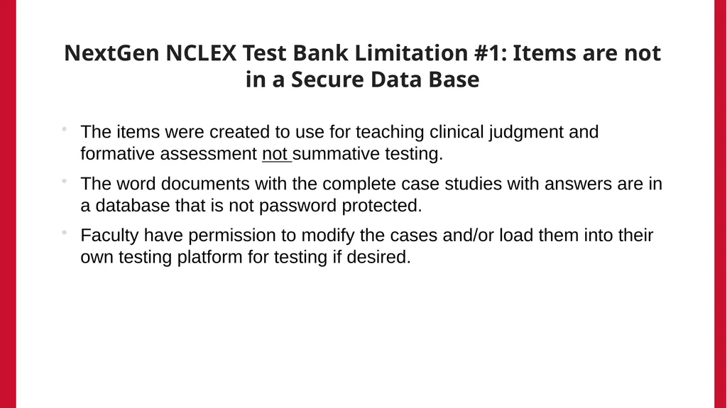 Using the Maryland NextGen Test Bank For Faculty - slide 25 of 50