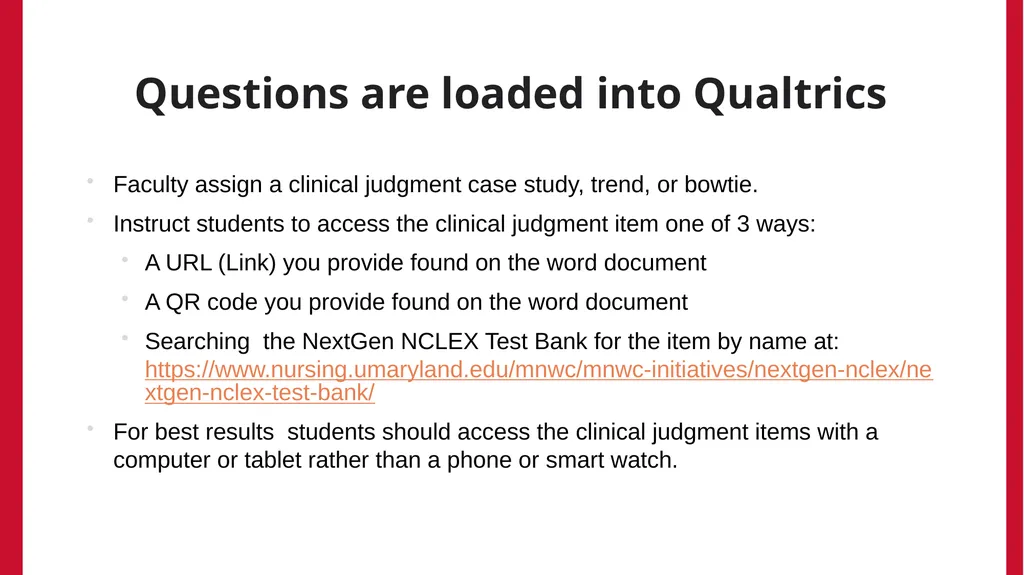 Using the Maryland NextGen Test Bank For Faculty - slide 23 of 50
