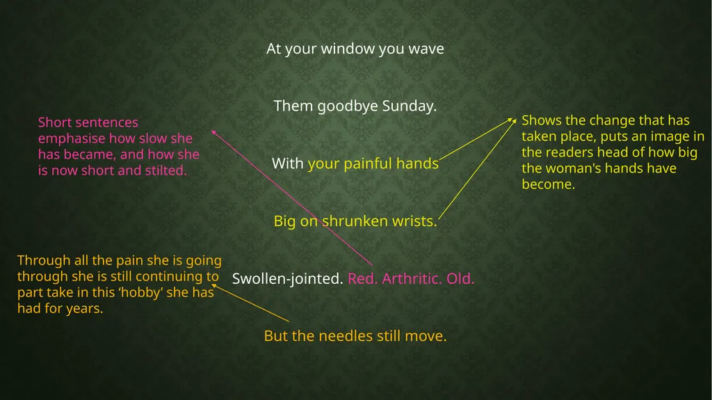 For my grandmother knitting Liz lochhead Theme and - slide 7 of 8