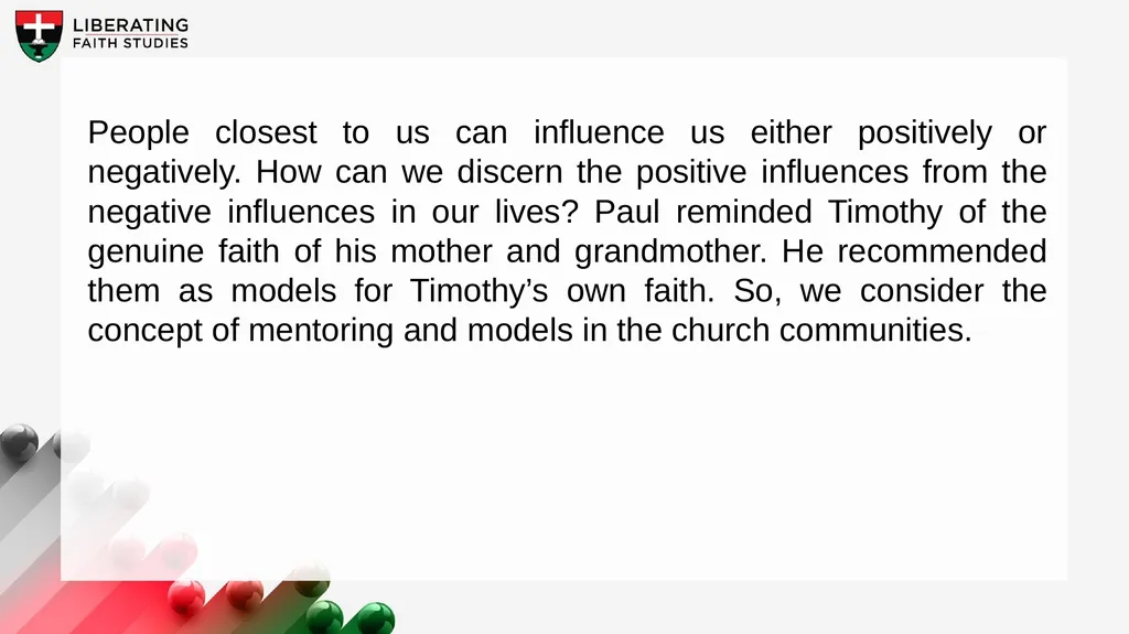 LESSON 12: AUGUST 23 Timothy, the Influence of - slide 7 of 22