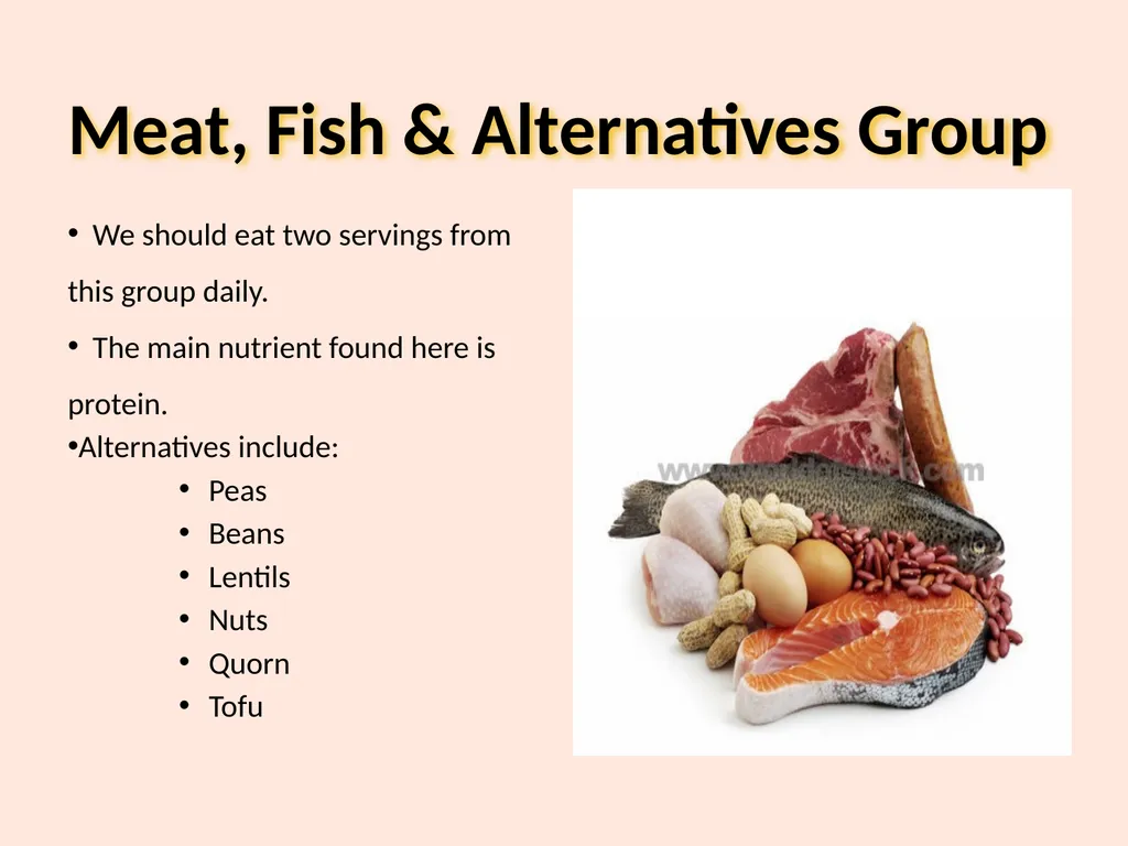 Food Groups Learning Outcomes We will: Know the - slide 7 of 10