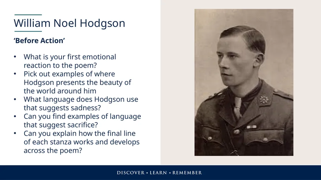 First World War Poetry in Context Exploring poetry - slide 13 of 15